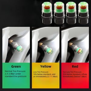 Lot de 4 capuchons de valve de pneu Grand Exhibition Air Alert avec avertisseur de pression pour voiture, camion, vélo - Product Image 4