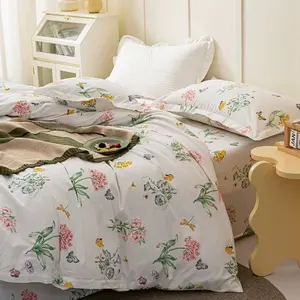 Manufacture Lowest Price Garden Big Flower High Quality Disperse Printed Bed Sheet Cover 100% Pure Polyester Bed Sheet Fabric