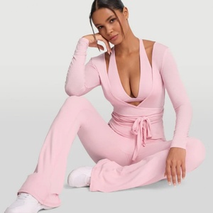 Ropa Deportiva de Secado Rápido, Top de Yoga de Manga Larga, Top Deportivo con Cuello en V, Top Ajustado de Yoga, 3 Piezas, Tallas Grandes - Product Image 6