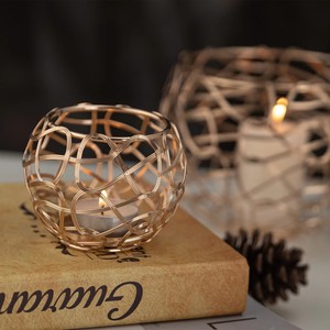 Portavelas Decorativos de Metal para Mesa, Portavelas Geométricos de Alambre para Velas Votivas y Tealight - Product Image 3