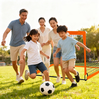 Ensemble de buts de football portables en gros pour enfants et adultes, filet d'entraînement pliable avec accessoires de ballon, orange, en nylon et fibre de verre