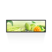Pantalla LCD de tamaño personalizado para estante de supermercado, pantalla de visualización de publicidad, barra ultra estrecha, Digital Lcd reproductor multimedia, pantalla estirada