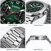 Montre chronographe de luxe pour homme, acier inoxydable, verre saphir, logo personnalisé, fabricant OEM ODM, cadeau, étanche 5 ATM