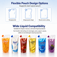 Machine automatique de remplissage et de scellage horizontale pour sachets Doypack à bec verseur pour savon liquide et détergent