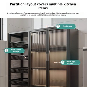 Practical FloorStanding Steel <strong>Kitchen</strong> <strong>Storage</strong> <strong>Unit</strong> with MultiStorey Oven Cabinet &amp; Pot Rack - Product Image 4