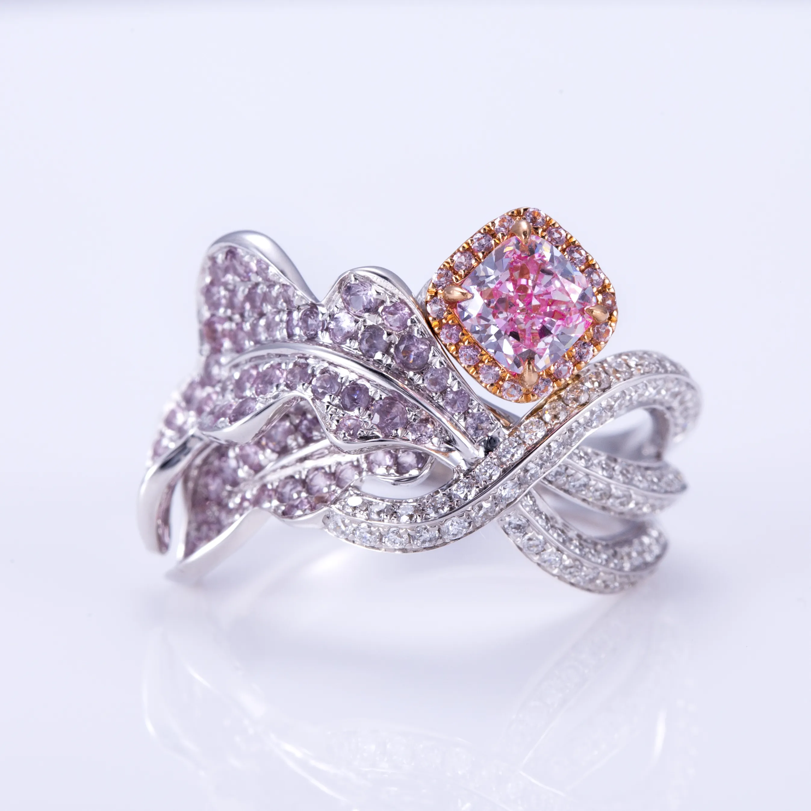 Messi Schmuck MSR-1074 feinen Schmuck Ringe Rosa Diamant Ring