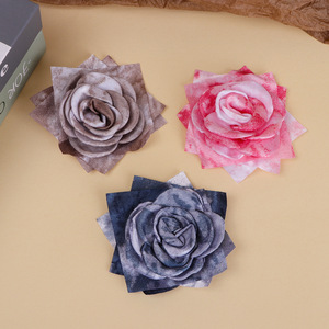 Simulated European <b>Style</b> Tie Dye Rose 3D Flower Handmade DIY Fabric Hair Accessory <b>Head</b> Flower Shoe Flower Clothing Flower - Product Image 3
