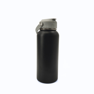 Bouteille isotherme élégante de 32 oz en acier inoxydable de qualité alimentaire, avec couvercle à rabat, poignée rivetée, anti-fuite, pour les voyages en plein air - Product Image 1