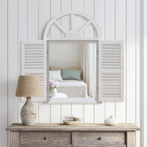 <strong>Window</strong> Frames Designs Espejo Pared White <strong>Window</strong> Shaped <strong>With</strong> <strong>Shutter</strong> Wooden Wood,wood Everyday Support Hanger 25129 - Product Image 3