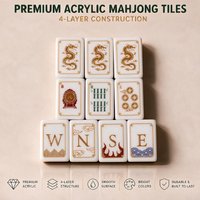Jeu de tuiles de Mahjong américain originales en acrylique écaille de tortue, cadeau d'art classique, vente en gros, en stock, expédition rapide