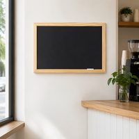 Tableau noir mural en bois de pin gravé, écologique, pour menus de restaurants, cafés et boutiques (vente en gros)