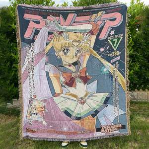 <span class=keywords><strong>Tapisserie</strong></span> tissée Anime <span class=keywords><strong>Manga</strong></span> Weekly Jump, style rétro de bande dessinée, couverture décorative pour canapé/lit - Product Image 3