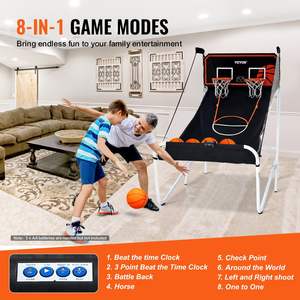 Juego de Baloncesto Arcade DB Plegable de 80 x 54 x 81 Pulgadas, Doble Tiro, Deportivo para el Hogar, con 5 Balones para Jugar en Interiores - Product Image 5