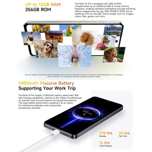 สมาร์ทโฟน <span class=keywords><strong>Ulefone</strong></span> Note <span class=keywords><strong>18</strong></span> <span class=keywords><strong>Pro</strong></span> 6GB + 256GB แอนดรอยด์14 GB ระบบแอนดรอยด์14 GB & Side ลายนิ้วมือโทรศัพท์มือถือทั่วโลกขายดี - Product Image 5