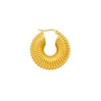 Anting-anting bulat besar wanita, anting-anting Chunky baja tahan karat hiasan geometris tidak pudar
