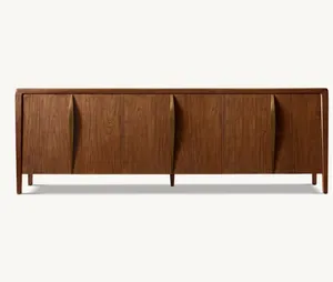 Modern Luxury Wood Style Solid Sideboard Gael 6-door Sideboard Living Room Furniture Sets