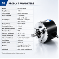 Encodeur Rotatif Optique Industriel RCC50S 6000PPR, Encodeur Incrémental 50mm pour Servomoteur d'Ascenseur, Fabricant OEM