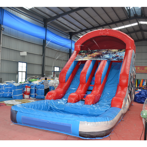 Precio al por mayor de toboganes de agua inflables comerciales de doble carril PVC al aire libre Castillo de salto hinchable Combo tobogán gorila inflable - Product Image 3