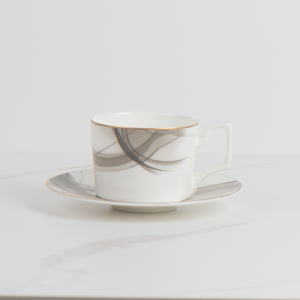 Wholesale Gold Rim Bone China <strong>Marble</strong> <strong>Dinnerware</strong> <strong>Sets</strong> Plates for Dinner - Product Image 4