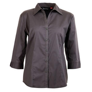 Fábrica profesional china, venta al por mayor, camisa <span class=keywords><strong>de</strong></span> manga tres cuartos con cuello vuelto y un solo botón para <span class=keywords><strong>mujer</strong></span> - Product Image 3