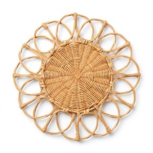 Premium Woven Rattan Plate Handmade Artisan Quality Boho Style Multi Purpose Home Decor Decorative Tray - Product Image 1