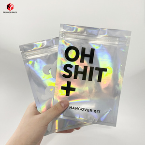 Thấp moq một bên rõ ràng minh bạch Ziplock Túi tùy chỉnh Holographic Túi bán lẻ với tùy chỉnh in logo - Product Image 2
