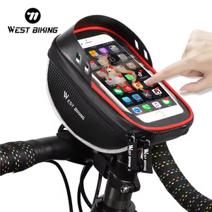 Sac de guidon de vélo WEST BIKING 6,0 pouces, pochette avant de cyclisme, écran tactile, réfléchissant, sac de téléphone avant pour vélo - Product Image 1