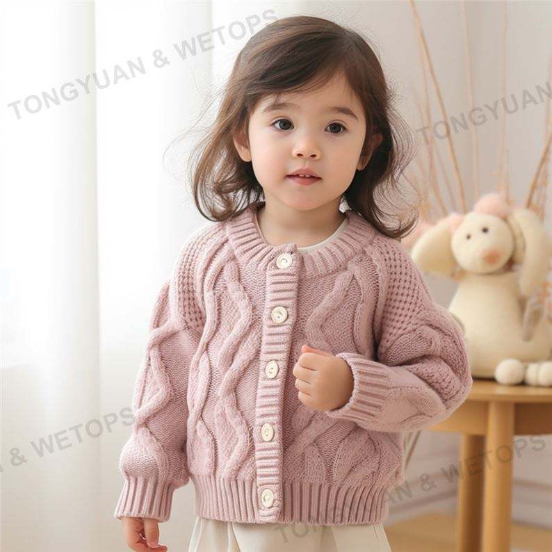 Cardigan In Cotone Per Bambini - Maglione A Maglia Con Scollo A V, Bottoni, Maniche Lunghe, Taglie 18 Mesi-8 Anni - Foto 8