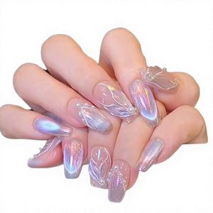 120 pièces/boîte – Faux ongles en gel souple, forme carrée moyenne, finition mate (demi-matte/entièrement mate), sans colle, pour extension d'ongles - Product Image 2