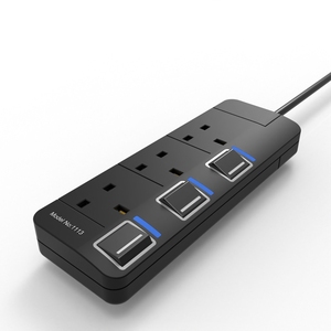 VEBAN <strong>Extension</strong> Cord 2M Power Strip Black <strong>Extension</strong> Lead 3 Way <strong>Plug</strong> <strong>Socket</strong> <strong>Extension</strong> Cable UK <strong>Plug</strong> for Household Appliance - Product Image 1