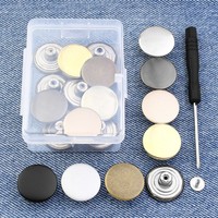 Boutons et rivets métalliques détachables et réglables à visser pour jeans, 15 mm, 17 mm, 20 mm, vente en gros