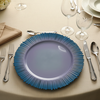 Assiettes de Présentation en Gros 13 Pouces en Plastique PP de Luxe, Motif Personnalisé, Durables et Réutilisables pour Hôtels, Anniversaires, Événements Nuptiaux