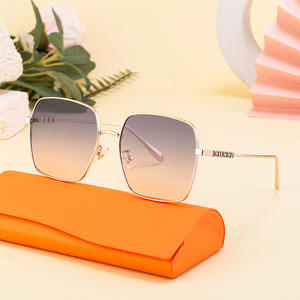 Lunettes de soleil polarisées carrées en métal Dl-D6395 pour femmes, protection UV400, verres TAC, couleur noire, style haut de gamme - Product Image 4