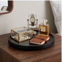 Bamboo Black Turntable Vanity Tray 10 Zoll Küchen spüle Arbeits platte Organizer Halten Sie Glas für Parfüm Kerze