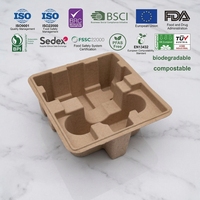 Emballage de luxe écologique et compostable en pâte moulée pour rouge à lèvres et poudre libre, en pâte de papier recyclée, personnalisable pour cosmétiques