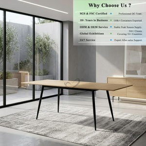 <span class=keywords><strong>Table</strong></span> à manger en MDF mélaminé OKAY, plateau anti-rayures et imperméable, pieds en métal, pour <span class=keywords><strong>la</strong></span> maison et les restaurants - Product Image 1