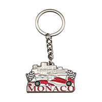 Porte-clés en métal émaillé souvenirs de course automobile de Monaco, bijoux créatifs
