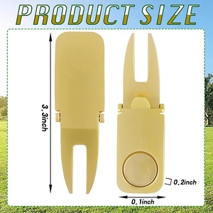 Fourche <span class=keywords><strong>de</strong></span> golf 3-en-1 avec marqueur <span class=keywords><strong>de</strong></span> balle <span class=keywords><strong>et</strong></span> outil <span class=keywords><strong>de</strong></span> réparation <span class=keywords><strong>de</strong></span> gazon pour utilisation sur le parcours <span class=keywords><strong>de</strong></span> golf - Product Image 2