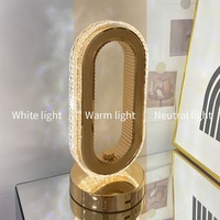 Lampe de table moderne en cristal avec écran tactile LED de style moderne pour chambre à coucher, restaurant, bar