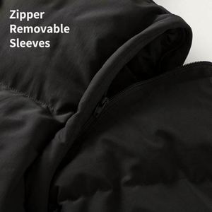 Veste matelassée sans manches pour homme, col montant, hiver, haute qualité, design personnalisé, 100% polyester, manches amovibles - Product Image 3
