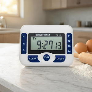 4 Groups Digital Kitchen Timer LCD Countdown <b>Alarm</b> Clock with Memory Function for Cooking - Product Image 3