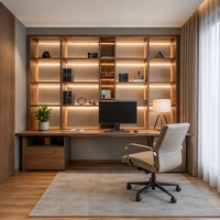Armoire à vin en bois massif sur mesure, armoire à vin moderne de luxe avec porte en verre et éclairage LED pour le salon