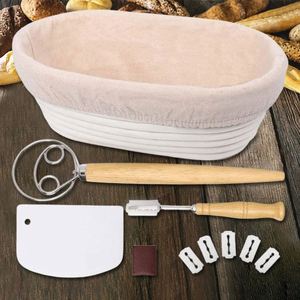 Cesto di prova rettangolo cesti all'ingrosso per la vendita Top pane Banneton con fodera anello ovale <span class=keywords><strong>rosa</strong></span> per uso alimentare Set di cottura 9 pollici - Product Image 3
