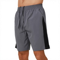 Shorts de sport rétro Hip-Hop pour homme, à cordon de serrage, séchage rapide, taille mi-haute, tricoté, couleur unie, décontracté, motif tendance
