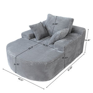 अतुनस न्यूनतम फैंसी फोल्डेबल एकल सोफे बेडरूम के लिए आरामदायक फर्नीचर लाइट ग्रे एकल सोफे आरामदायक फर्नीचर - Product Image 6