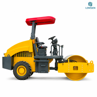 Rouleau compresseur vibrant à tambour unique entièrement hydraulique LONSEN LZ304H de 4 tonnes pour la construction routière et les travaux de terrassement