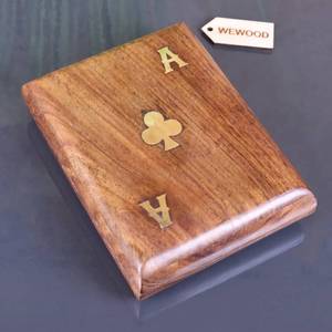Boîte à cartes à jouer en bois, boîte à poker, boîte à cartes à jouer en bois pouvant contenir deux jeux, boîte à cartes personnalisée en bois, boîte à cartes et à dés - Product Image 4
