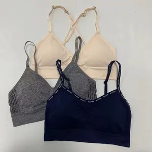 Grosir Bra olahraga Yoga kebugaran kompresi Wanita Atasan Cross Back Bra olahraga campuran grosir Yoga-J