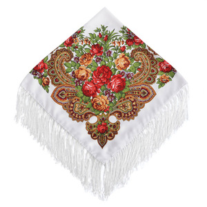 Vintage Blue <strong>Boho</strong> Headscarf Traditional Slavic Floral Design Square Traditional Shawl for Autumn for <strong>Men</strong> and Women - Product Image 6