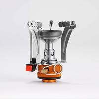Petit réchaud à gaz intégré pour l'extérieur avec combustible au butane, ensemble portable pour pique-nique et camping avec déflecteur de vent, allumage manuel